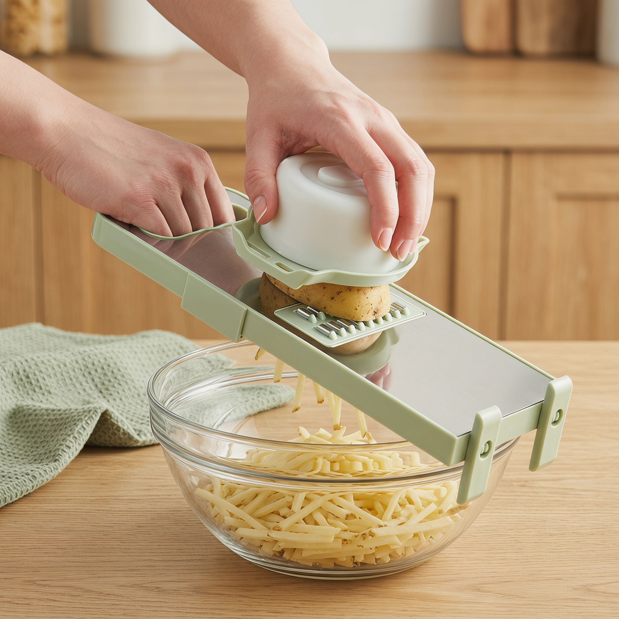 Unique Bargains Mandoline Slicer with Chopping Function for Cooking 6 in 1(A) 11"x4.3"