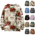 thumbnail image 7 of Yokua Women's Long Sleeve Christmas Pullover 3 D Christmas Printed Pullover Sweatshirt, 7 of 7