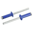 thumbnail image 1 of Unique Bargains 5mm x 16mm Aluminum Open End Flat Round Head Blind Rivets, Blue 25 Pack, 1 of 5
