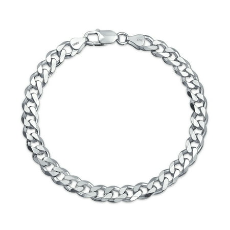 - 200 Gauge Solid Heavy Miami Cuban Curb Link Bracelet For Men For Teen 925 Sterling Silver Made In Italy