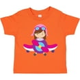 thumbnail image 3 of Inktastic Pilot Girl, Airplane, Plane, Flying, Brown Hair Girls Toddler T-Shirt, 3 of 5