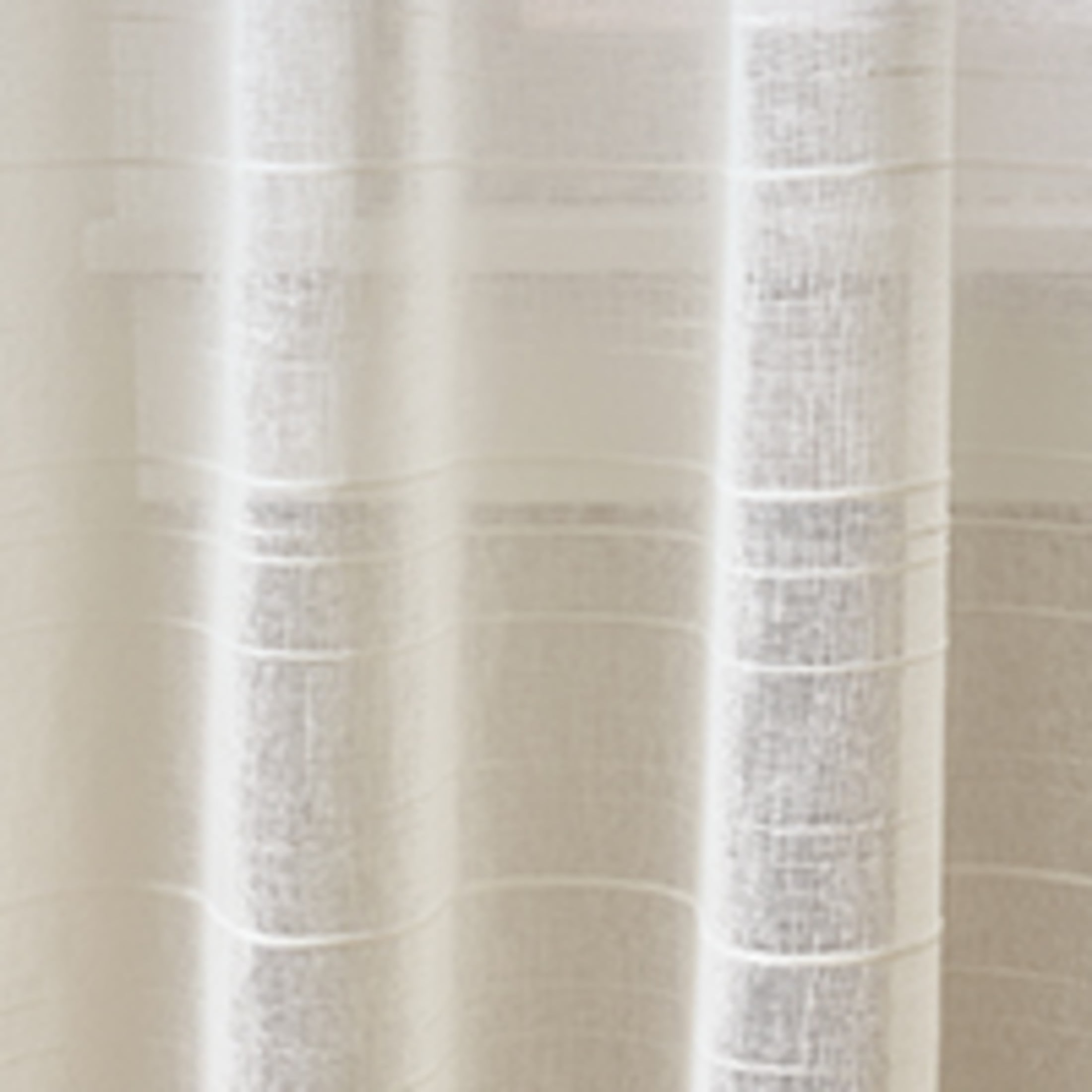 Mainstays Woven Stripe Sheer Tab Top Curtain, Single Panel, Beige, 50" W x 63" L