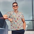 thumbnail image 4 of Fotbe Trendy Floral Design Camiseta Polo de Golf para Hombre con Estampado – Camisa Deportiva Transpirable con Cuello Abotonado-3X-Large, 4 of 6