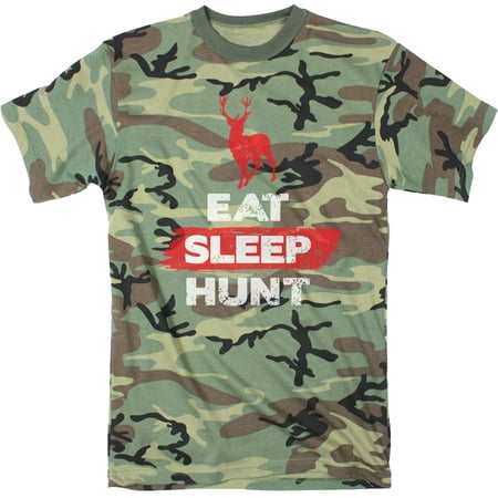 Mens Eat Sleep Hunt Funny Deer Hunting Camouflage Print T (Best Camo Clothing Deer Hunting)