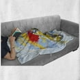 thumbnail image 6 of Art Soft Flannel Fleece Blanket, Abstract Musical Instrument Expressionist Artwork Stained and Tainted Background Print, Cozy Plush for Indoor and Outdoor Use, 60" x 80", Teal Yellow, by Ambesonne, 6 of 6