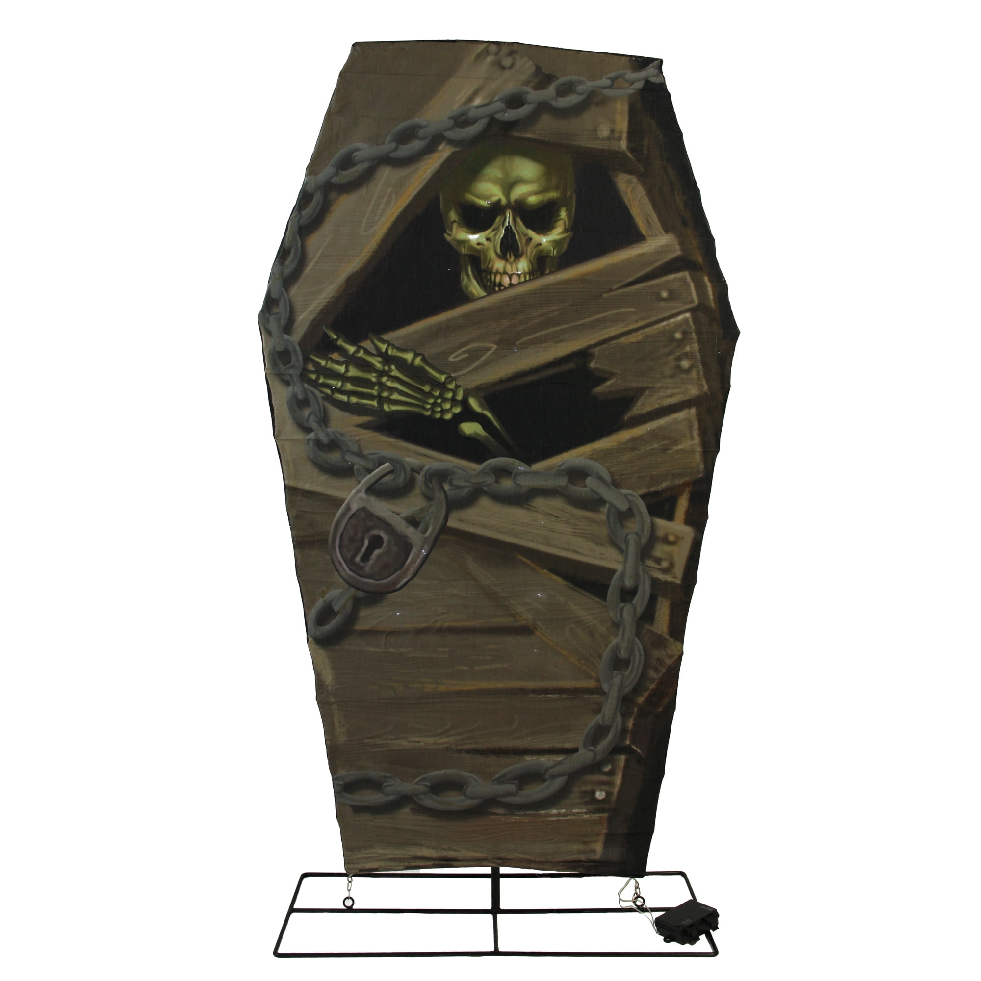 Northlight 48&quot; Halloween Prelit LED Skeleton in Coffin with Timer