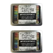 Tim Holtz Distress Watercolor Pencils Set 2 and 3-24 Woodless Watercolor Pencils