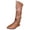 Brown, variant on Mens Fashion Mid Calf Boots Round Toe Lace Up Flat Shoes For Men Casual Daily Footwear Black US:7