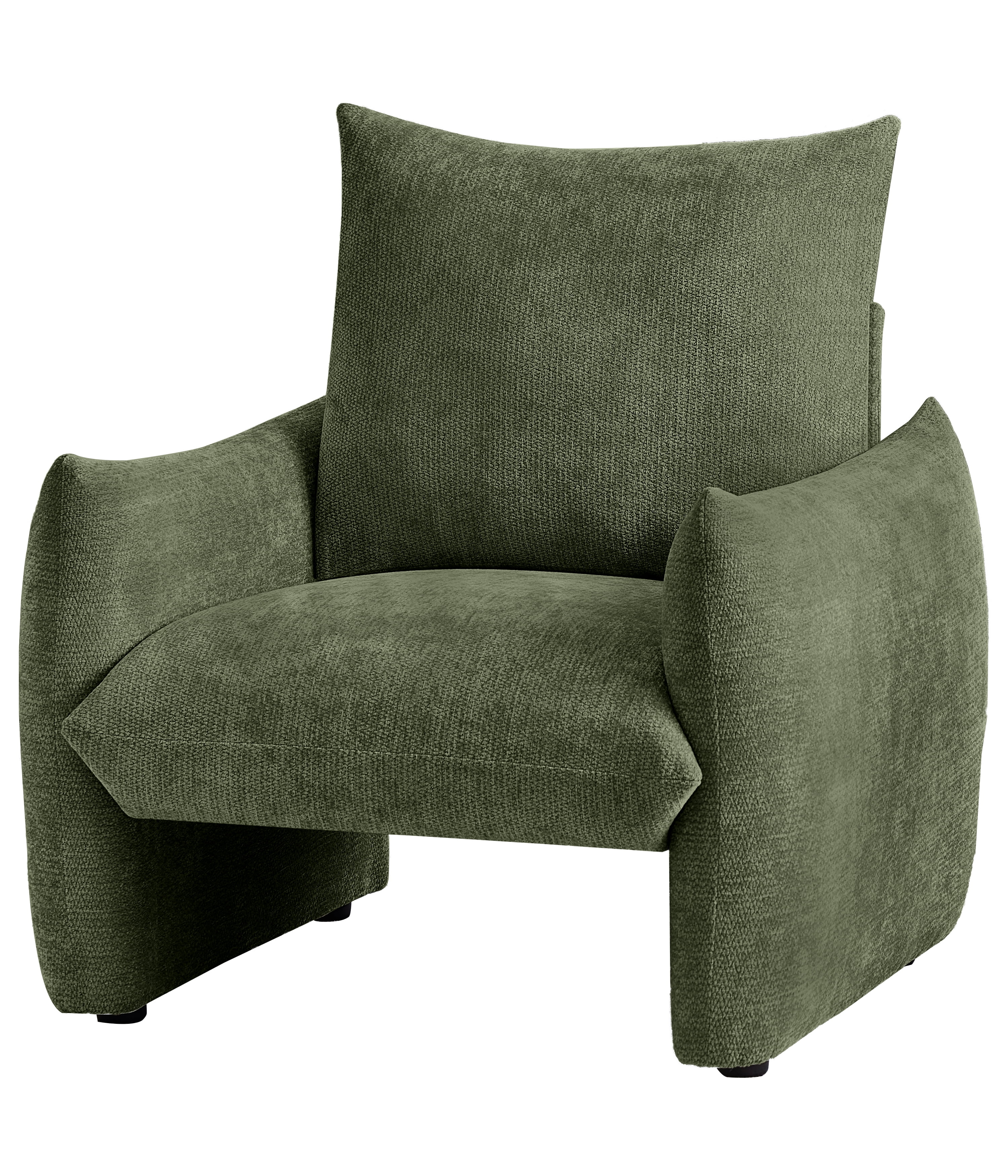 34.3-Inch Chenille Accent Chair with Plush Cushion and Solid Wood Frame, Oversized Upholstered Lounge Chair for Living Room and Small Space, Green