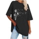 thumbnail image 1 of Fiudx Ropa de Mujer Blusa Informal de Manga Corta con Estampado de Cuello Redondo para Mujer, 1 of 3
