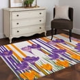 thumbnail image 4 of Purple Spring Floral Area Rugs Collection 3'x5', Thin Line Farmhouse Modern Abstract Art Non Slip Indoor Rectangle Throw Runner Rug Floor Mat Carpet for Living Room Dining Table Bedroom Nursery, 4 of 9