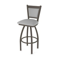 870 Hadleigh 30" Swivel Bar Stool with Bronze Finish and Canter Folkstone Grey Seat and Back