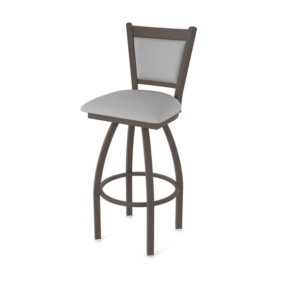 870 Hadleigh 30" Swivel Bar Stool with Bronze Finish and Canter Folkstone Grey Seat and Back