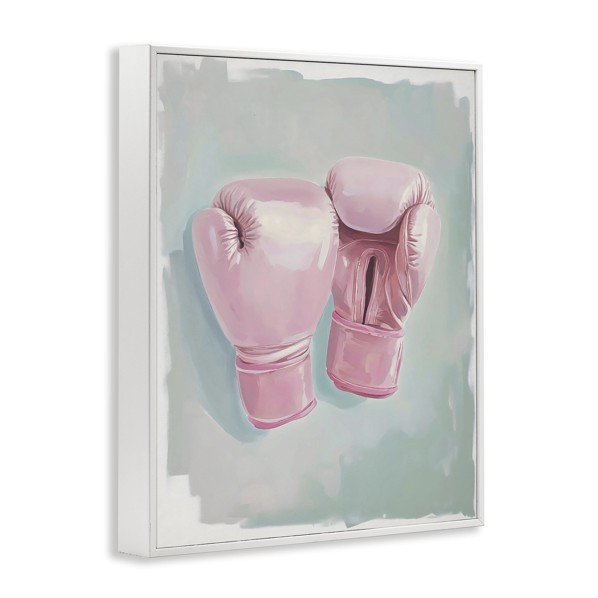 Stupell Industries Feminine Pink Boxing Gloves White Framed Giclee Art, design by The Prints Vibe