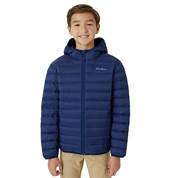 Eddie Bauer Kids Jacket - cirrusLite Weather Resistant Insulated Quilted Bubble Puffer coat for Boys and girls (3-20), Size 18-20, Navy Blue
