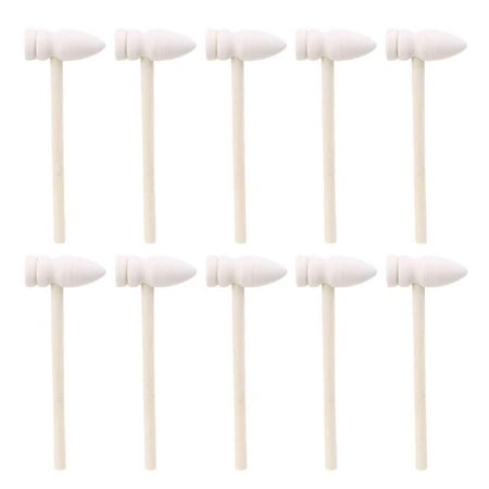 

10 Pcs Wooden Hammers Toys Gift for Chocolate Breakable Heart Mini Hammer Mallet