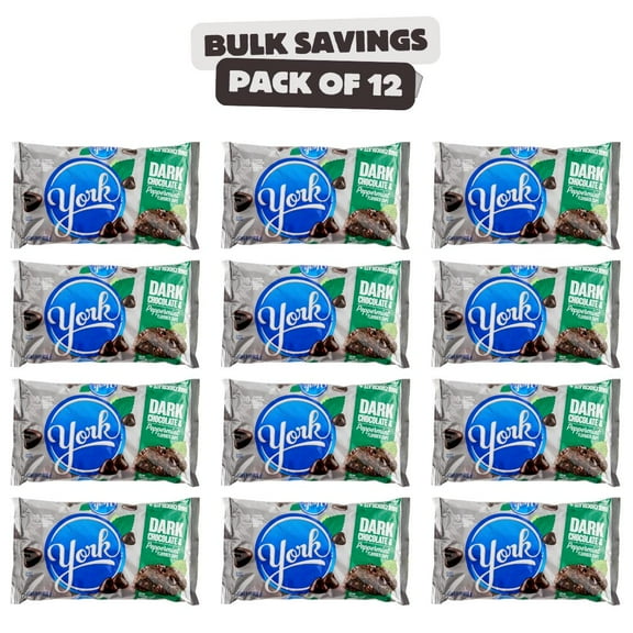 YORK Dark Chocolate and Peppermint 1M Baking Chips 8 oz. - 12/Case