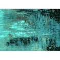 thumbnail image 1 of Ahgly Company Machine Washable Indoor Rectangle Oriental Turquoise Blue Industrial Area Rugs, 7' x 10', 1 of 4