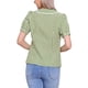 thumbnail image 3 of Blusa de manga corta con cuello Peter Pan en contraste para mujer Inspire Chic, top de cuadros, color verde M, 3 of 6