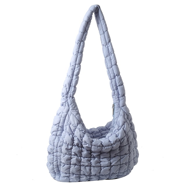 Bolsas Cruzadas Con Patrón Celosía Acolchada Algodón Gran Capacidad para El (azul)