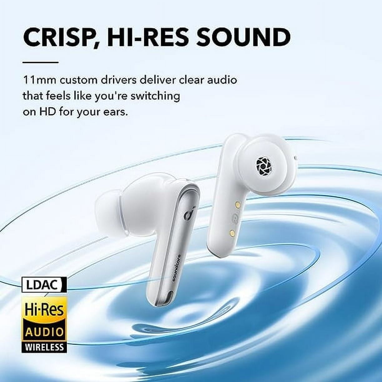 soundcore Reduction,Hi-Res Battery Wireless Sound, 50H 4 Liberty 98.5% Earbuds, by NC Noise Noise Anker Cancelling