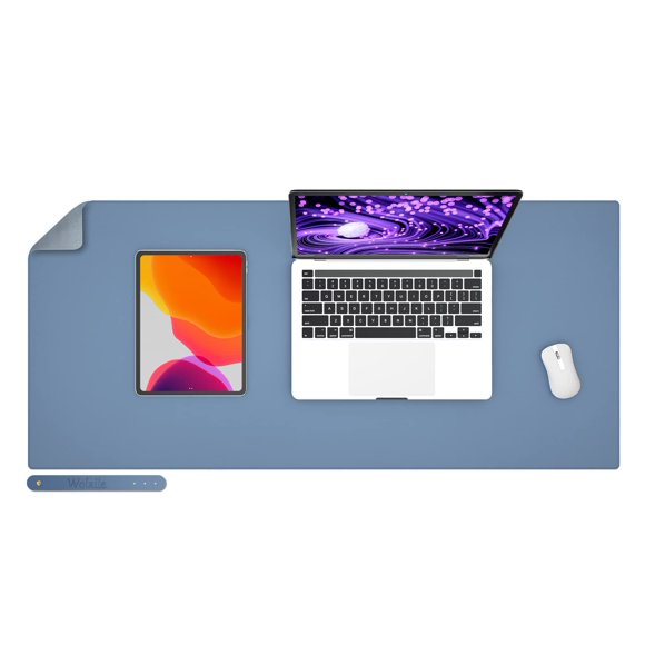 Base para escritorio Wolaile 91x43 cm de cuero sintético impermeable azul