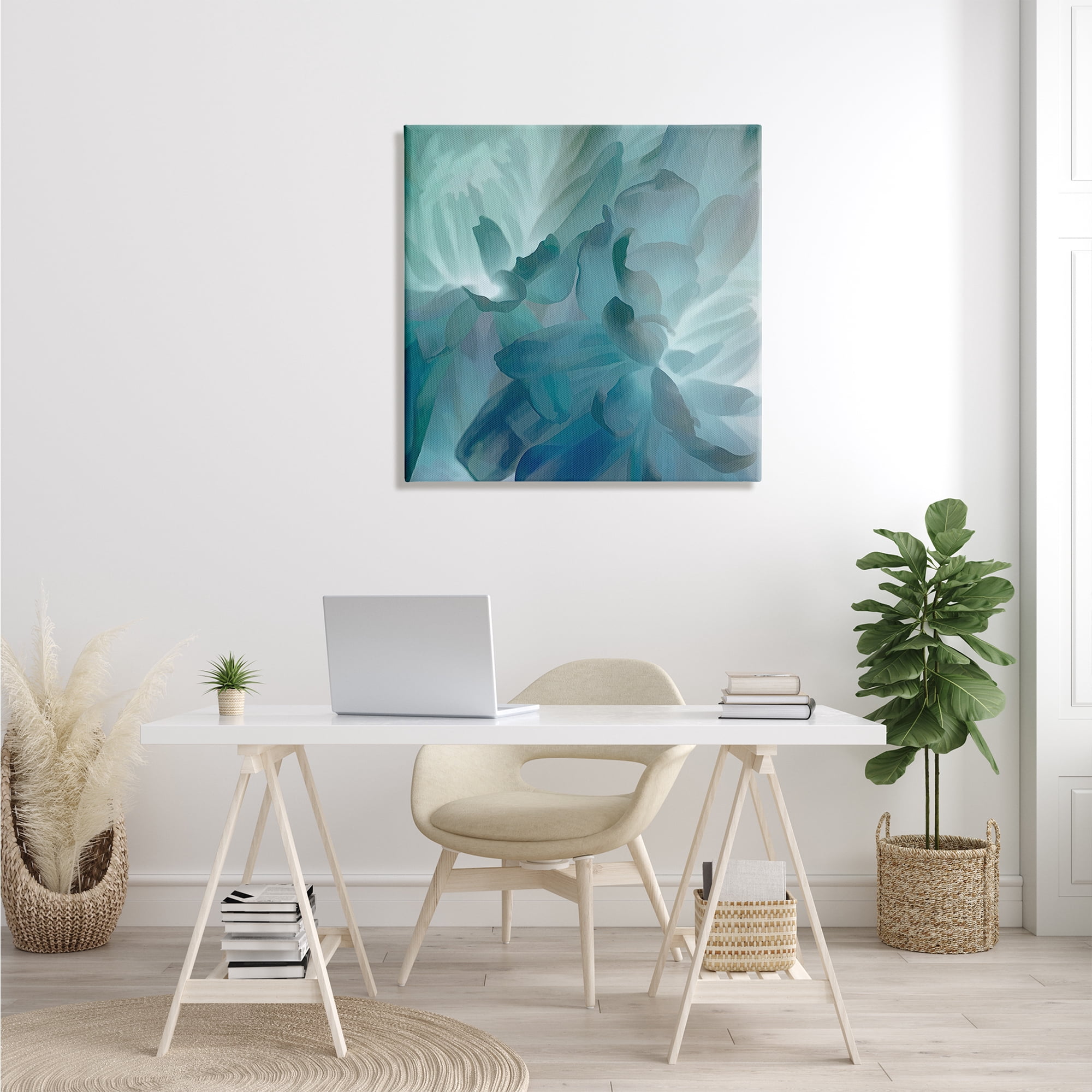 Stupell Industries Blue Flower Petal Abstraction Cool Tone Florals, 30 x 30, Designed by David Pollard