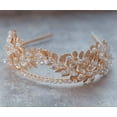 thumbnail image 4 of Bridal Crystal Leaf Vine Tiara Crown Gold Leaf Headband Wedding Headpiece Bridesmaid Prom Festival Hair Accessories for Women and Girls (Silver), 4 of 6