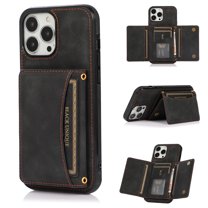 Allytech for iPhone 13 Pro Case with Double Magnetic Clasp, Wallet PU Leather Cover Hands-Free Kickstand Back Card Slots/Cash Holder Flip Scratch Free Case for iPhone 13 Pro 6.1" 2021[5G], Black