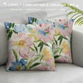 thumbnail image 3 of Shiartex  Spring Yellow Blue Pink Floral Pillow Covers Cute Watercolor Colorful Flower Leaf Print Decorative Throw Pillows Rustic Farmhouse Cushion Case Decor for Couch Sofa Bed，Multi-Size, 3 of 5