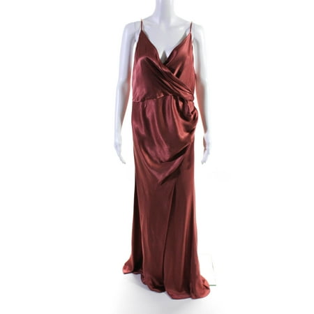 

Pre-owned|Shona Joy Womens Spaghetti Strap Leg Split Wrap Dress Gown Pink Size 12