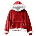 thumbnail image 4 of Ruyang Boys Girls Christmas Pullover Hoodies Kids Velvet Fleece Hooded Sweatshirts Fuzzy Trim Y2K Trendy Hoodies, 4 of 4