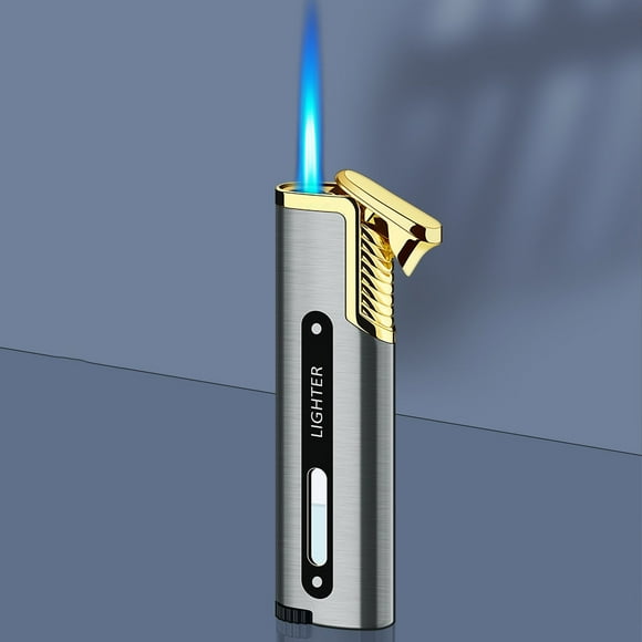 Rewenti Windproof Direct Lighters Refillable Lighter Adjust Flame, Windproof Lighter for Cigarettes (Gas Not Included)