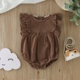 thumbnail image 2 of Siilsaa Girl Romper Toddler Baby Girl Ruffled Sleeveless Romper Casual Summer Jumpsuit Clothes Coffee,66, 2 of 8