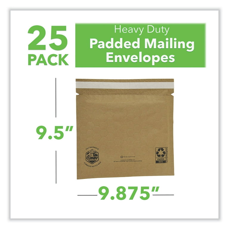 Curby Mailer Self-Sealing Recyclable Mailer, Paper Padding, Self-Adhesive, #2, 11.38 x 9.5, 30/Carton Curby Mailer Self-Sealing Recyclable Mailer, Paper Padding, Self-Adhesive, #2, 11.38 x 9.5, 30/Carton