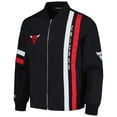 thumbnail image 2 of Unisex The Wild Collective Black Chicago Bulls Stitch Applique Full-Zip Bomber Jacket, 2 of 3