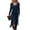 Navy, variant on Women Western Theme Long Sleeve Front Zip Hem Fringe Midi Dress Fall