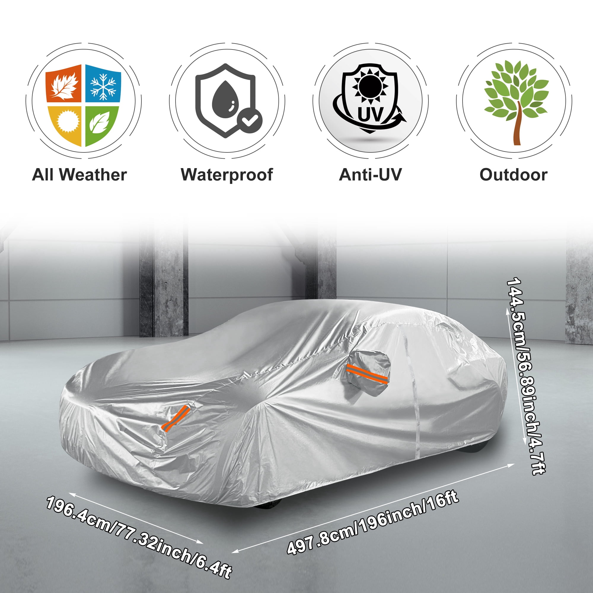 Unique Bargains Waterproof and Durable Custom Fit Car Cover for Tesla Model S 2012-2022