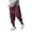 A-Red86, variant on XIAONU Men's Elastic Waist Drop-Crotch Casual Joggers Solid Comfort Trousers with Modern Streetwear Style