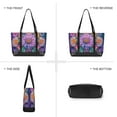 thumbnail image 6 of FORMRS Canvas Laptop Tote Bag for Women with 15.6" Computer Compartments Shoulder Handbag, Light Purple Flowers, 6 of 7