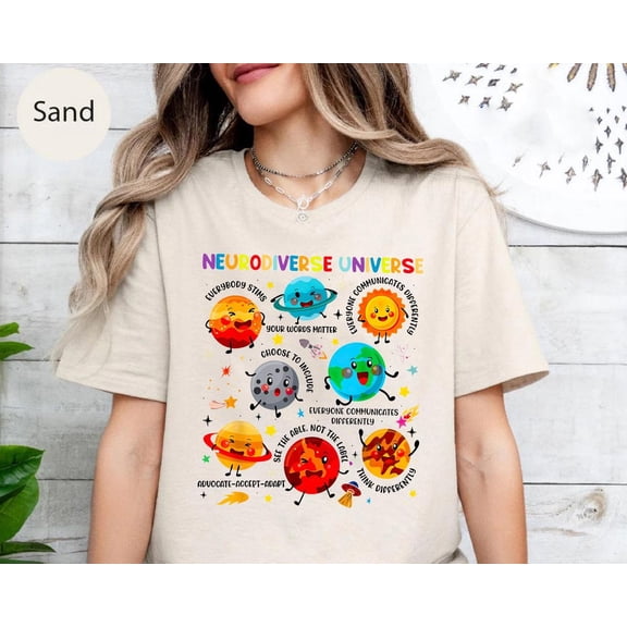 Neurodiversity Universe T-Shirt: Colorful Inclusion Awareness Tee All Size S-5Xl