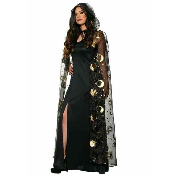 Underwraps Sorceress Fancy-Dress Costume for Women with Organza Cape, Adult Size M