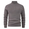 thumbnail image 5 of Betivan Mens Slim Fit Zip Up Mock Neck Polo Sweater Casual Long Sleeve Sweater and Pullover Sweaters with Ribbing Edge, 5 of 7