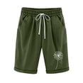 thumbnail image 1 of LOVZFMLL Women's Elastic Waist Baseball Printed Drawstring Shorts Army Green XL, 1 of 2