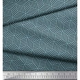 thumbnail image 3 of Soimoi Blue polyester Crepe Fabric Maze Cube Geometric Print Fabric by Yard 52 Inch Wide, 3 of 3