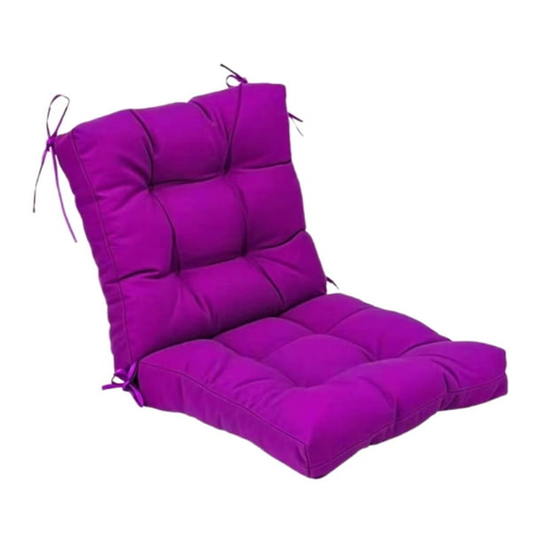 Cojín de poliéster con respaldo para mecedoras y sillas de cocina. violeta