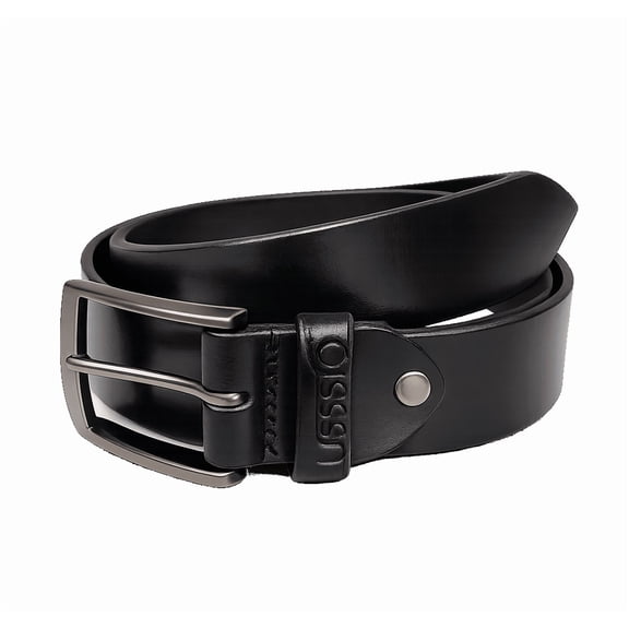 Lussoro Leather Belt Men Casual Jean Belt Heavy Duty Leather Dress Belts Black