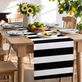 thumbnail image 2 of Black Striped Cotton Linen Table Runner for Dining Kitchen, Modern Farmhouse Black White Stripes Wedding Outdoor Party Tablerunners Decoration, Dresser Scarf Coffee Tablecloth Runners 13x108 Inches, 2 of 9