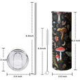 thumbnail image 5 of 20oz Colorful Mushroom Leaf Black Pattern Skinny Tumblers Stainless Steel Tumbler with Lid and Straw,Vacuum Insulated Double Wall Travel Tumbler Cups with Cleaning Brush for Coffee,Tea, 5 of 6