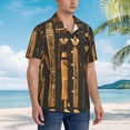 thumbnail image 3 of Balery Ancient Egyptian Hieroglyph Camisas hawaianas de manga corta para hombre, camisas playeras de corte holgado, camisas de vacaciones con botones,Small, 3 of 7